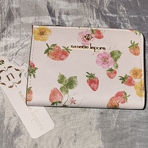 Nanette Lepore Mizi Sm Wallet Sweet Strawberries Pink Floral BNWT  TE